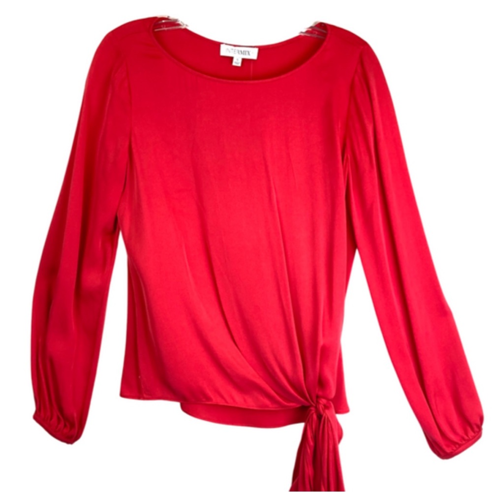 NWT intermix red silk blouse